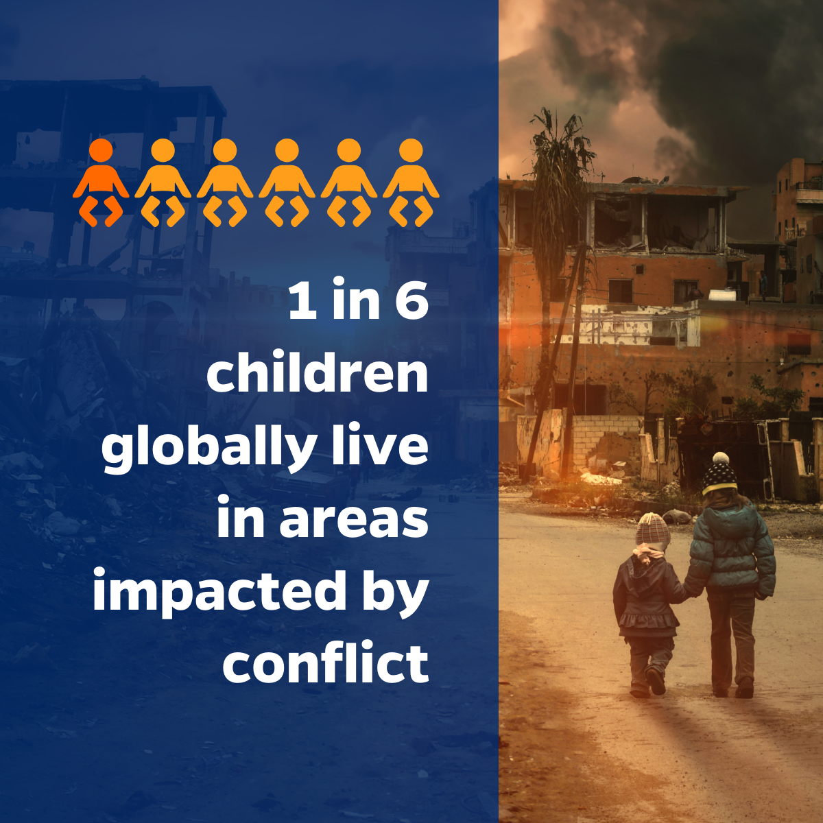 1 in 6 children globally live in areas impacted by conflict