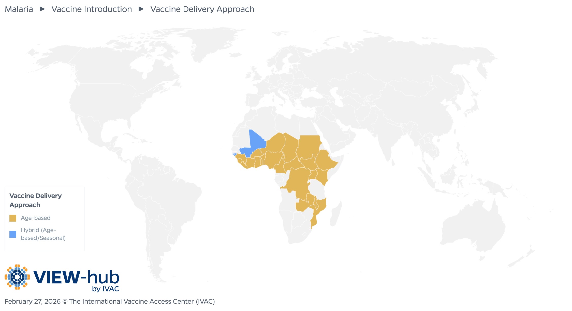 VIEW-hub map of malaria vaccine delivery approaches