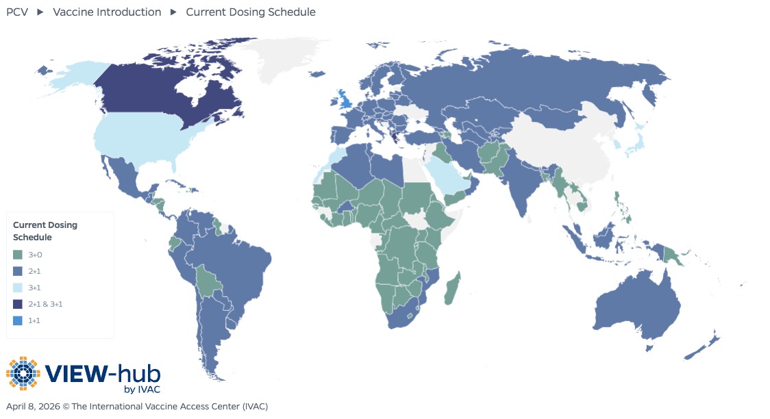 VIEW-hub PCV dosing schedule map