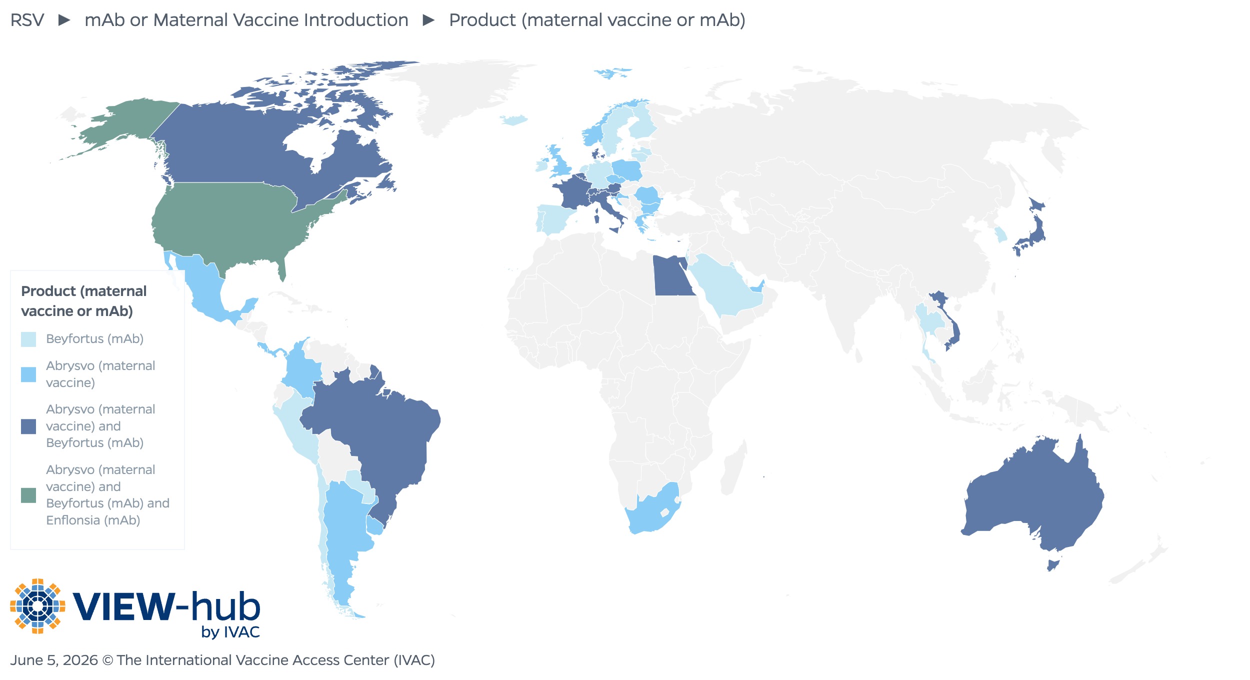 VIEW-hub RSV product use map