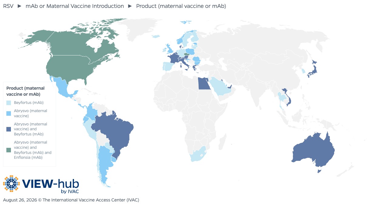 VIEW-hub RSV product use map
