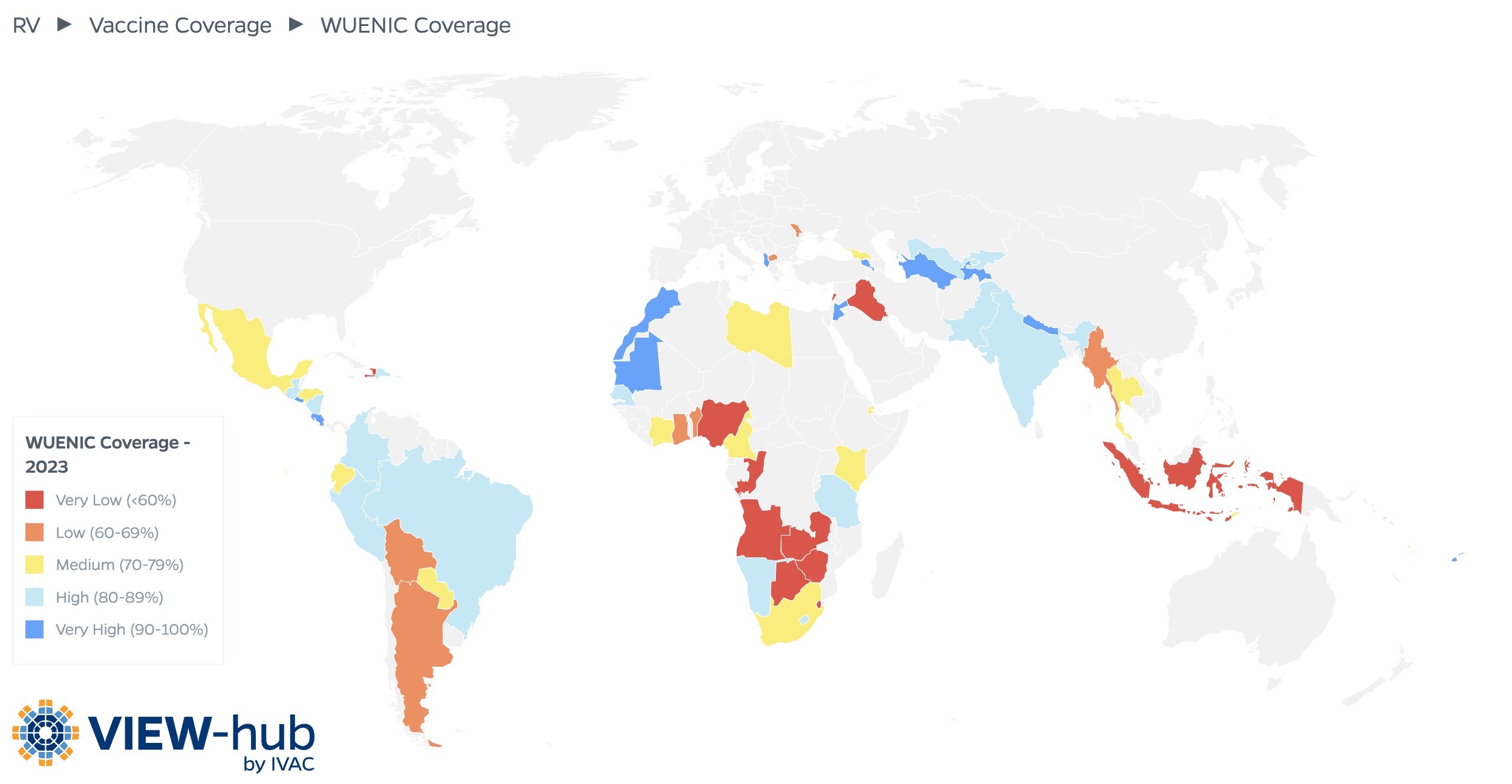 Rotavirus vaccine coverage for MICs in 2023