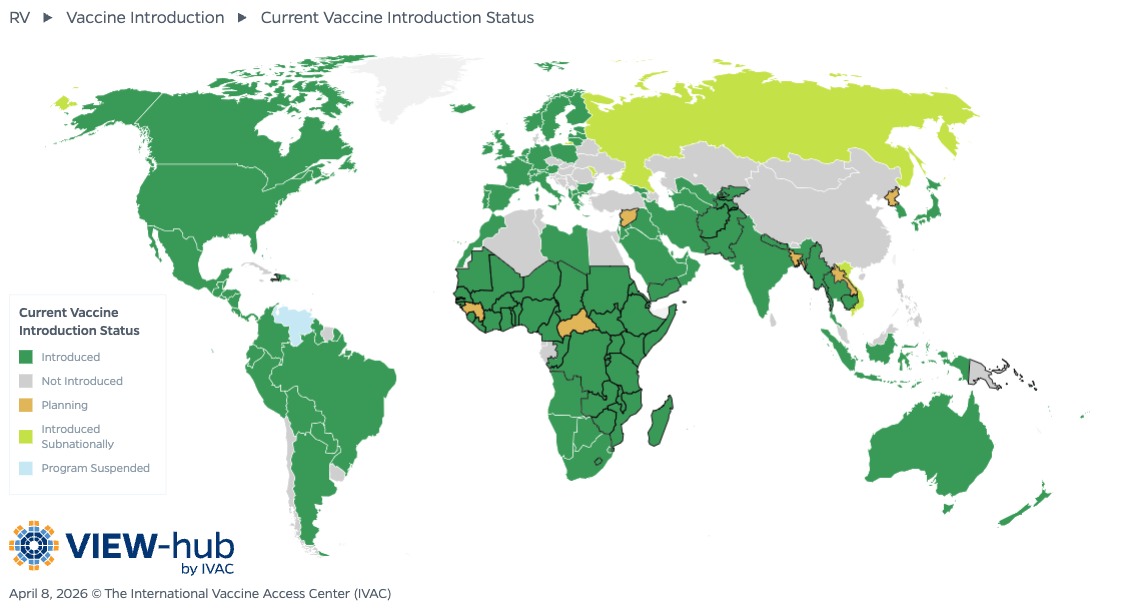 VIEW-hub rotavirus vaccine introduction map