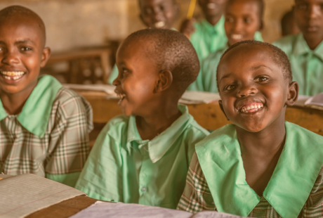 Children sitting at school desks